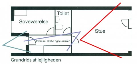 Grundplan af lejlighed